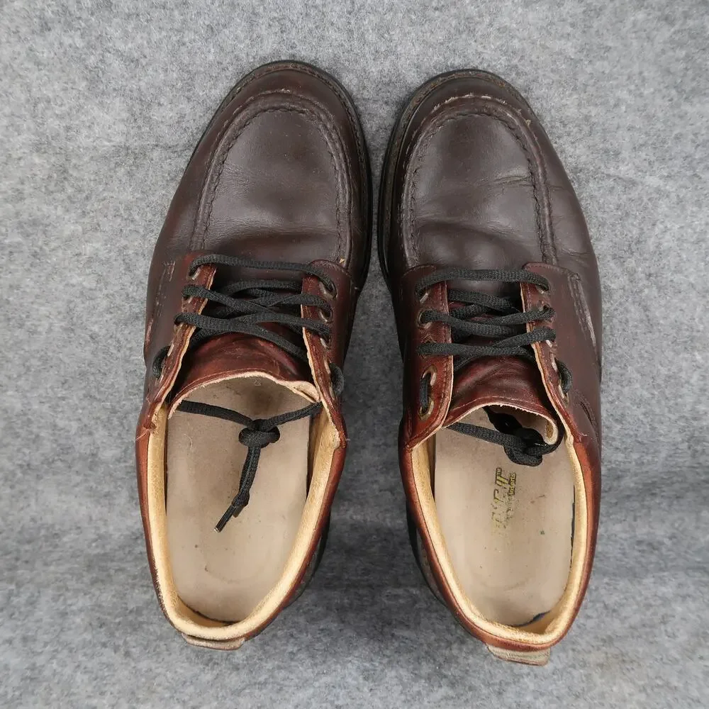 Work America Shoes Mens 9 Derby Oxford Leather Moc Toe Brown Made in USA Classic